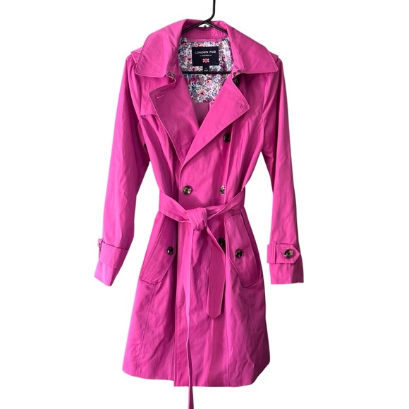 London Fog Trench Coat Double-Breasted Orchid (Pink) Lined Women's Sz Small NWT - Picture 1 of 13
